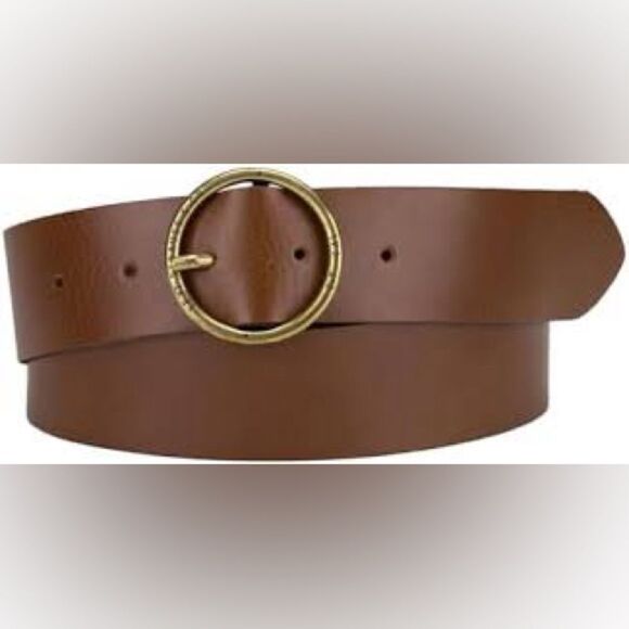Beautiful M Genuine Cowhide Western Brown Leather Boho Belt - Picture 1 of 9